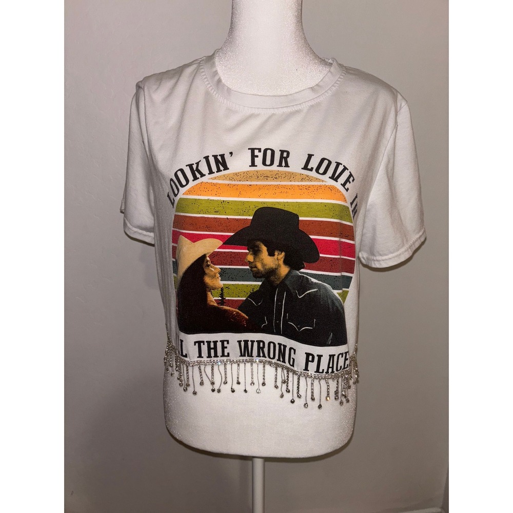 Urban Cowboy rhinestone fringe crop top